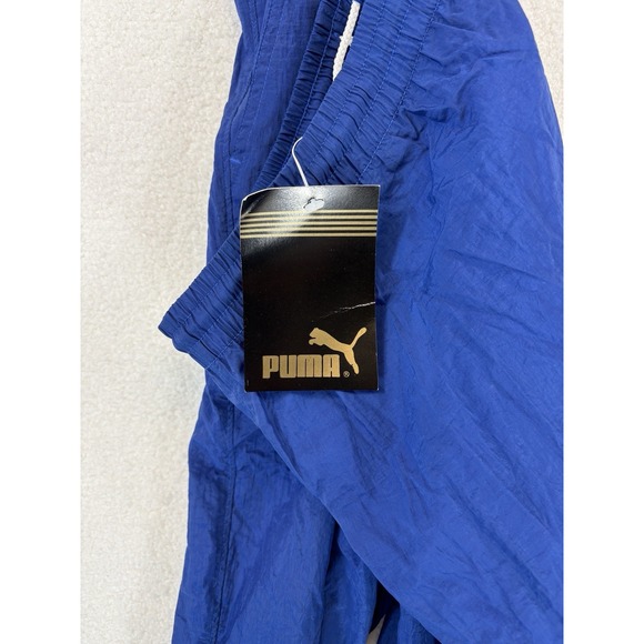 Vintage Puma Track Pants Y2K Mens Large Blue Windbreaker Sweatpants Athletic NEW - Picture 8 of 11
